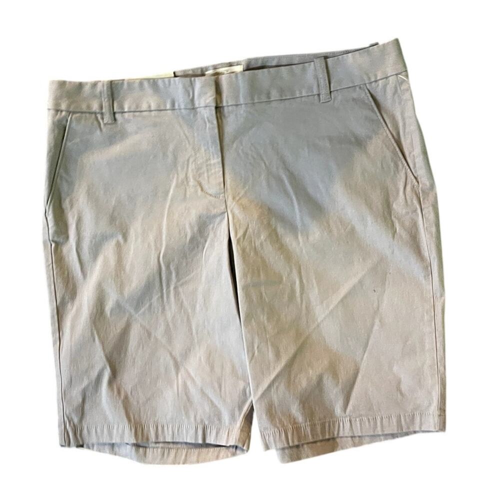 J. Crew Bermuda Shorts Stretch Chino City Fit Gray Size 12 10" inseam New w/tags